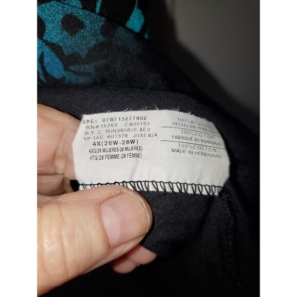 |A Just My Size Women's Plus Long-Sleeved Graphic Tee-Shirt Blue Paisley Size 4X - Picture 4 of 10